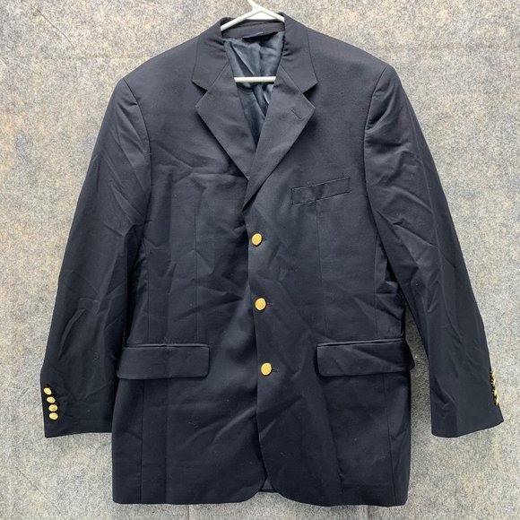 Brooks Brothers Blazer Men 42L Blue Jacket Suit 3 Buttons Jacket Dress 346